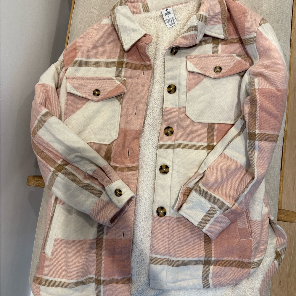 Kids Pink Plaid Jacket
